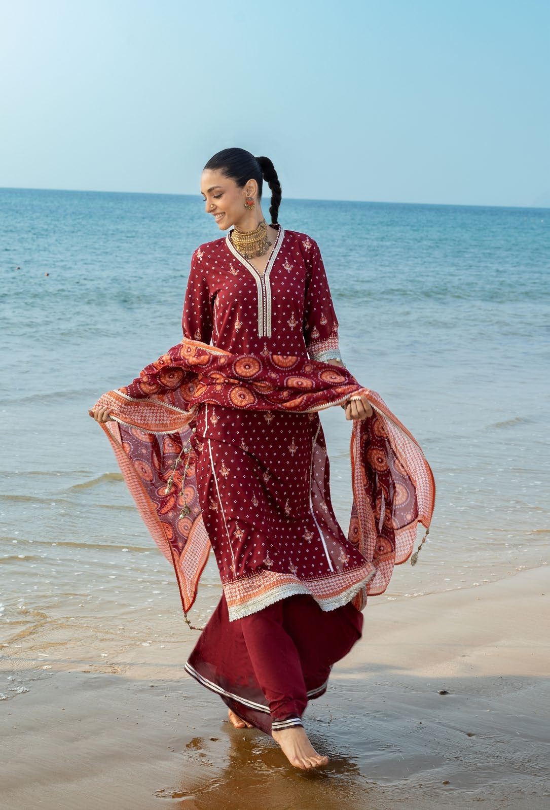 GulAhmed Chunri Printed Lawn 3 Piece Suit