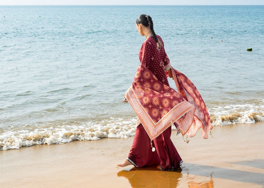 GulAhmed Chunri Printed Lawn 3 Piece Suit