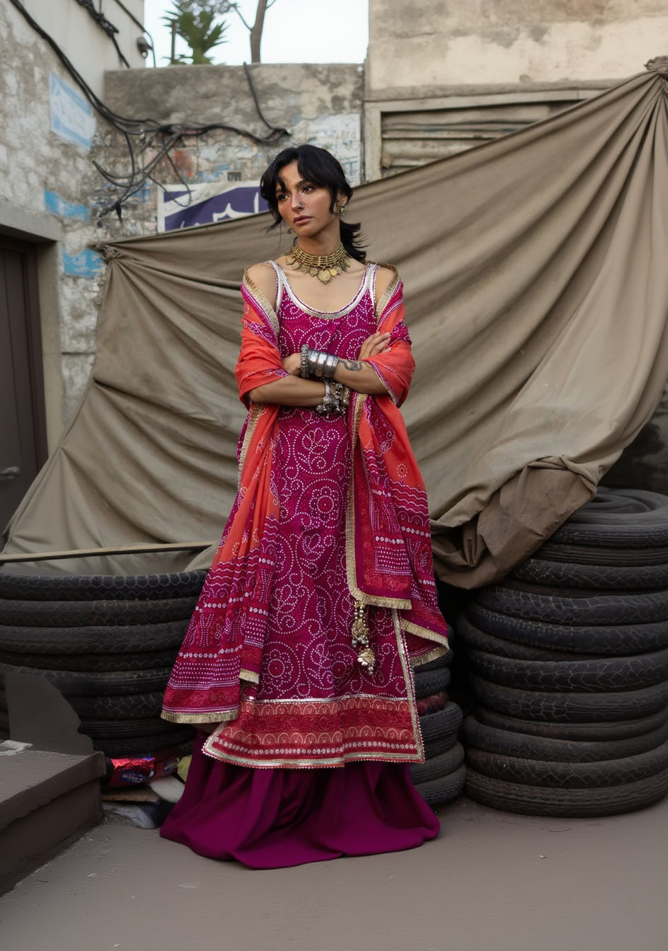 GulAhmed Chunri Printed Lawn 3 Piece Suit
