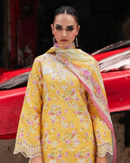 RajBari Nissa Floral Symphony Embroidered Lawn Unstitched 3Pc Suit