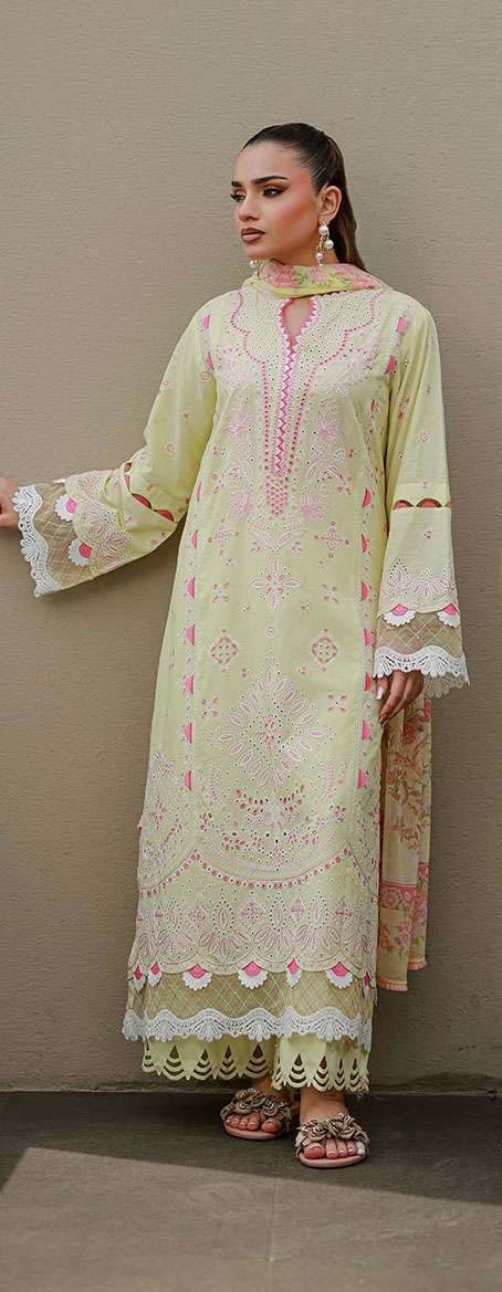 3-piece unstitched Lawn Suit ┃Zellbury