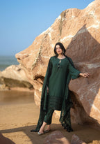 GulAhmed Chunri Luxury Jacquard 3 Piece Suit