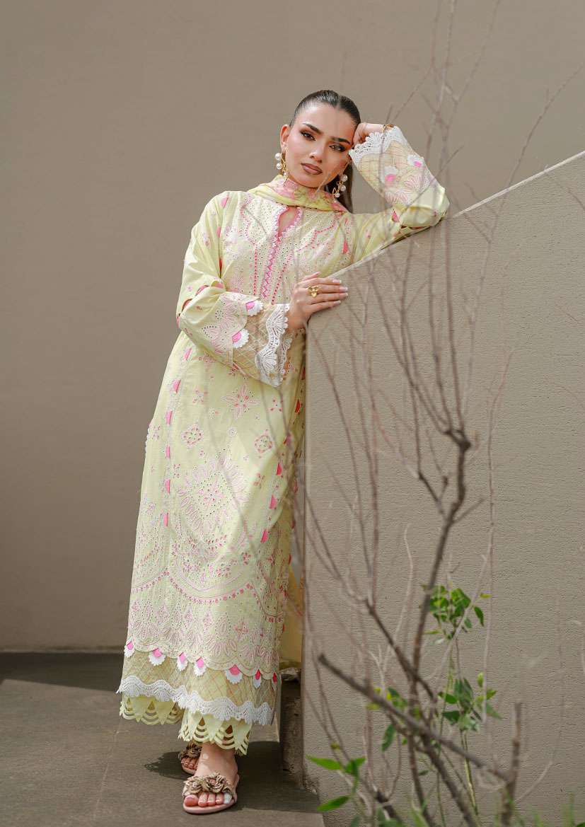 3-piece unstitched Lawn Suit ┃Zellbury