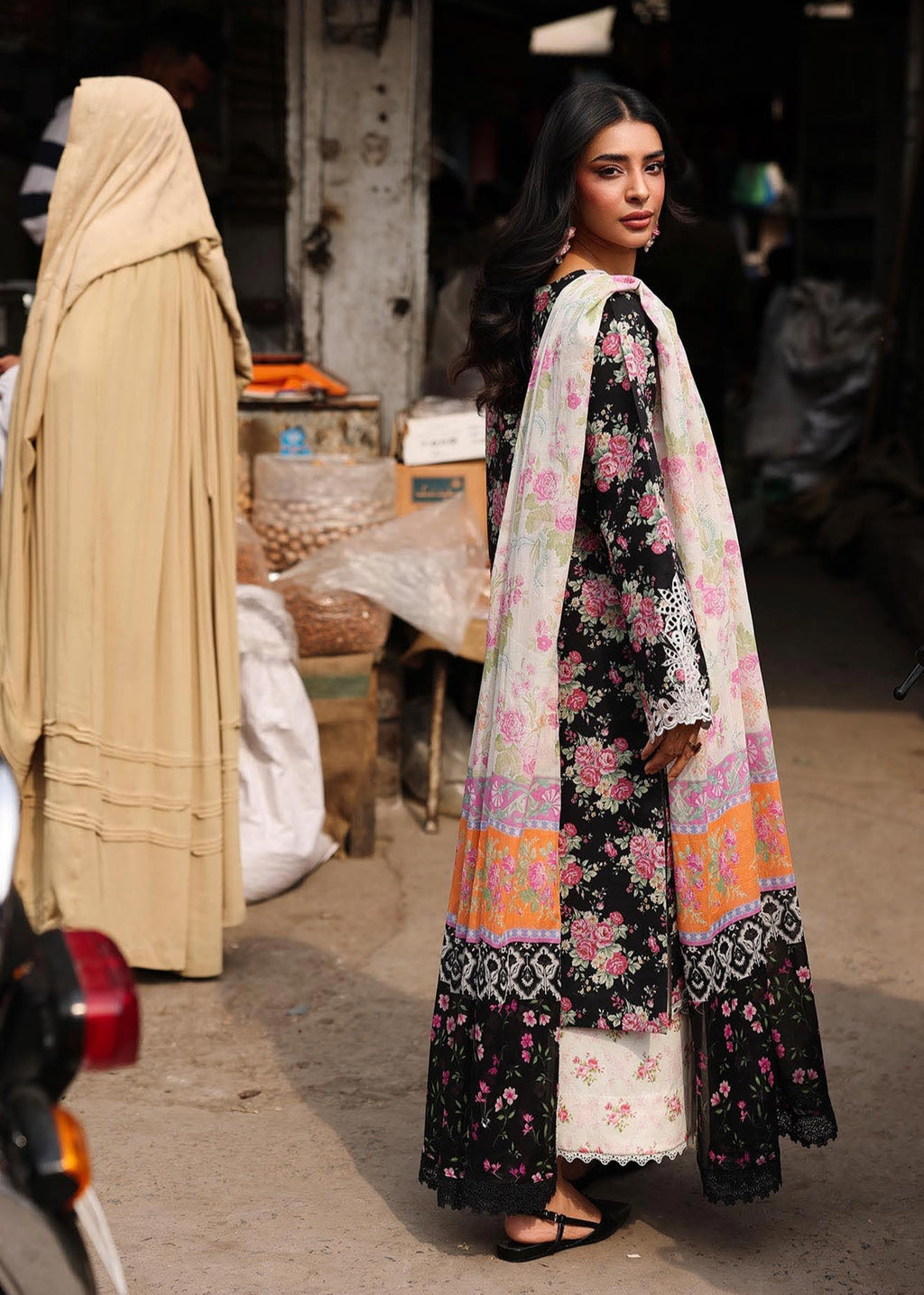RajBari Nissa Floral Symphony Embroidered Lawn Unstitched 3Pc Suit