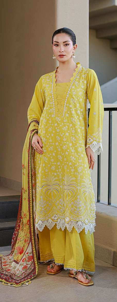3-piece unstitched Lawn Suit ┃Zellbury