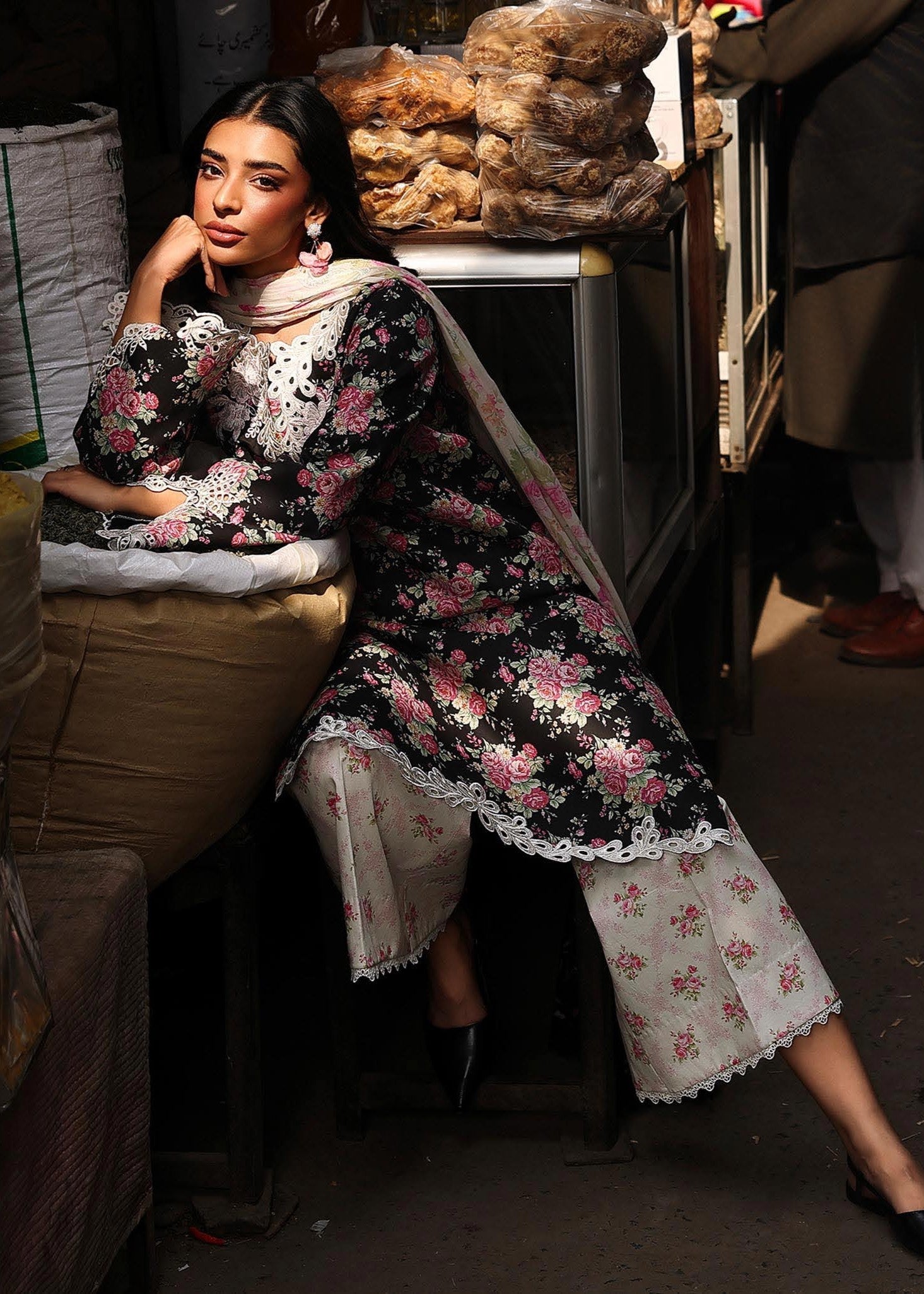 RajBari Nissa Floral Symphony Embroidered Lawn Unstitched 3Pc Suit