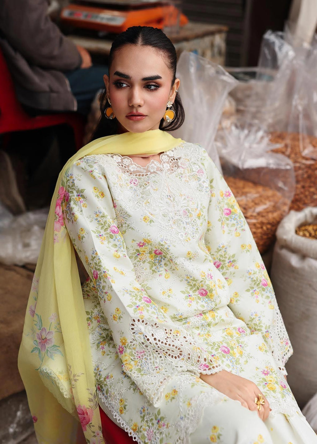 RajBari Nissa Floral Symphony Embroidered Lawn Unstitched 3Pc Suit