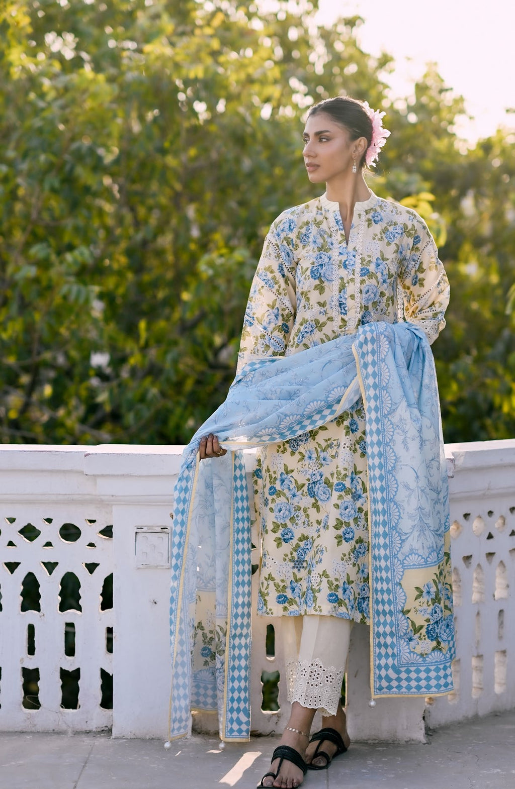 GulAhmed Blossom Thread Embroidered Lawn Suit