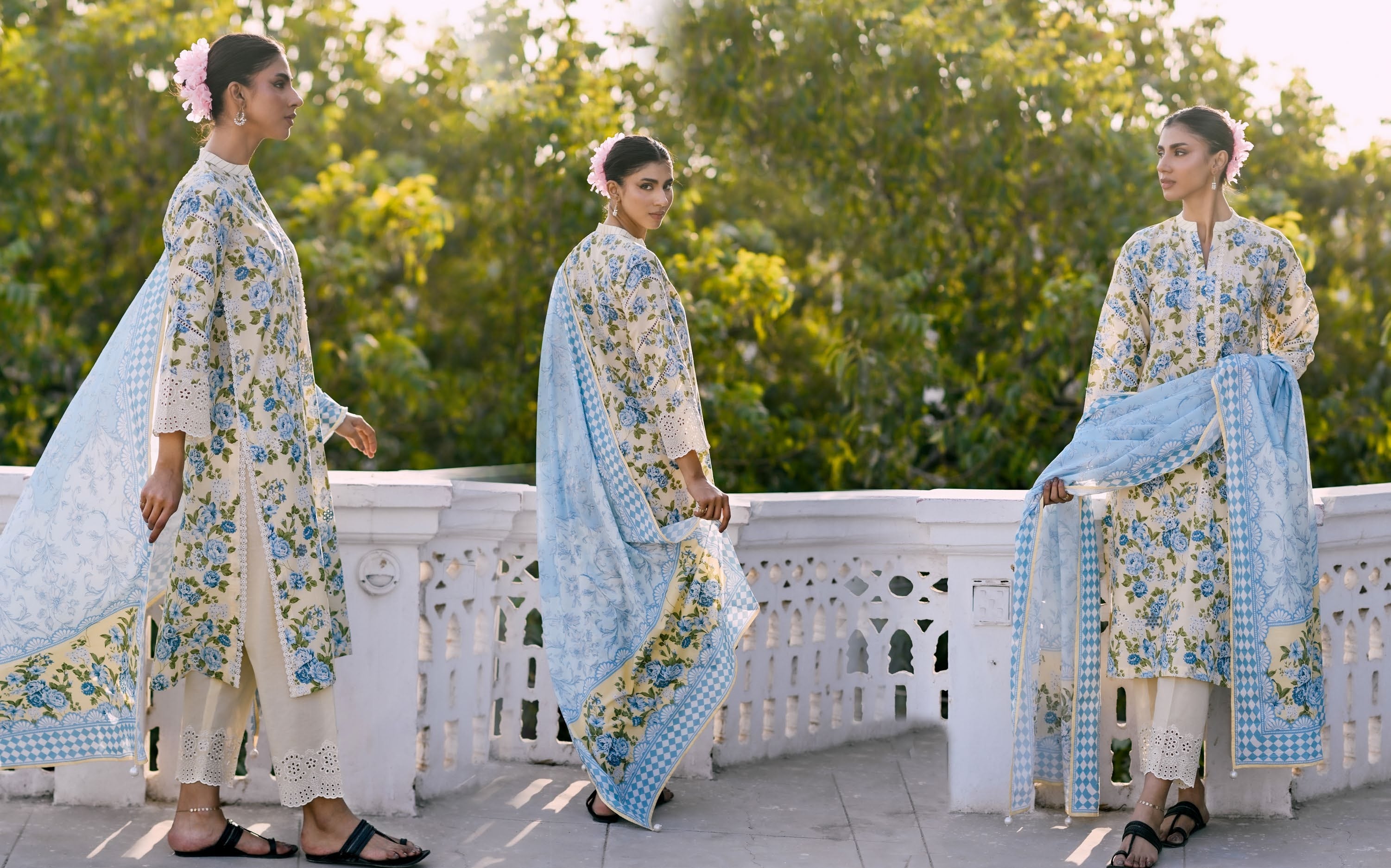 GulAhmed Blossom Thread Embroidered Lawn Suit