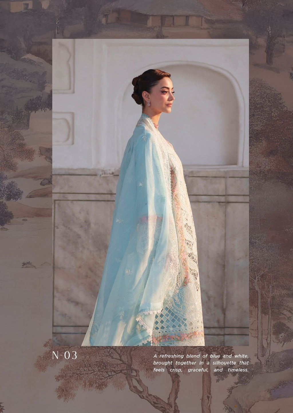 Nilofer Luxury Lawn 26 N-03 3 Piece Suit