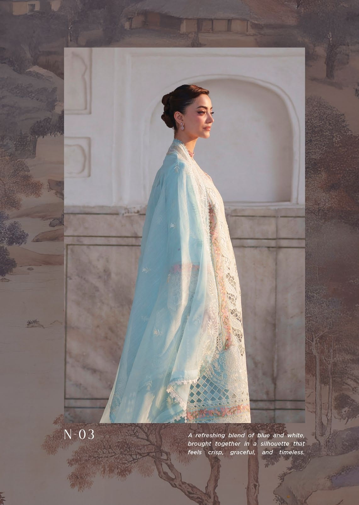 Nilofer Luxury Lawn 26 N-03 3 Piece Suit