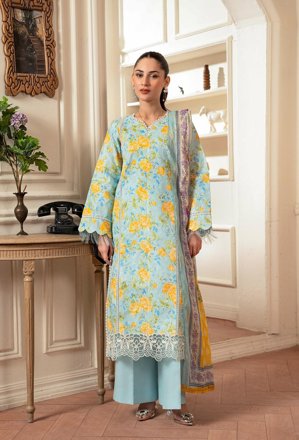 Raha Premium Printkari by Rajbari Vol 02 - Design 01 - Unstitched 3 Piece