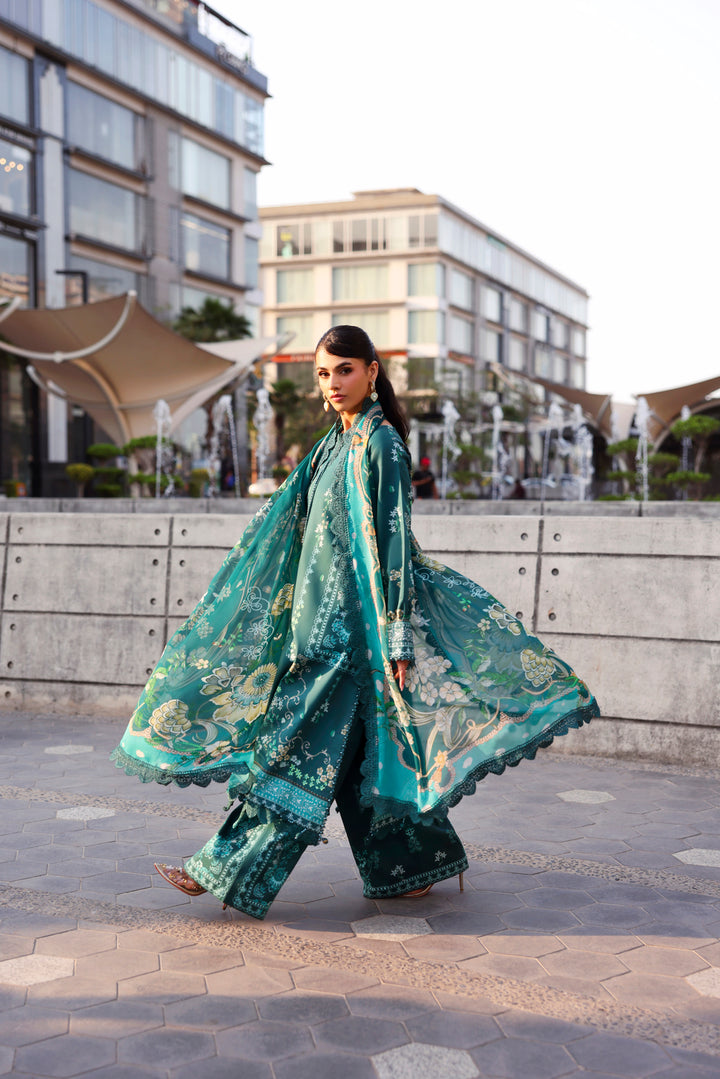NAQSH Cocktail Summer '26 Teal Tranquil Unstitched 3 Piece Suit image 3