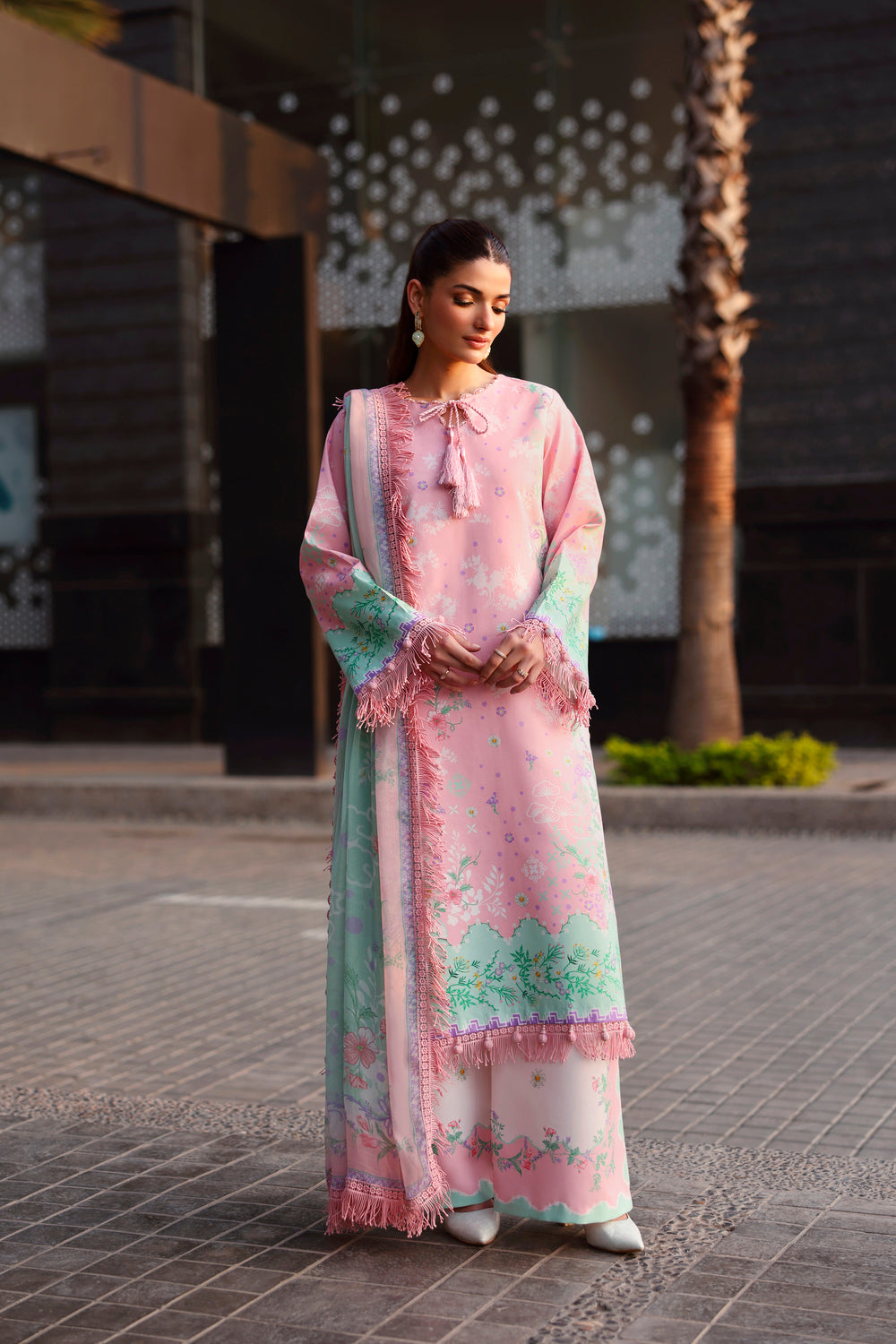 NAQSH Cocktail Summer '26 Blush Bloom Unstitched 3 Piece Suit image 1