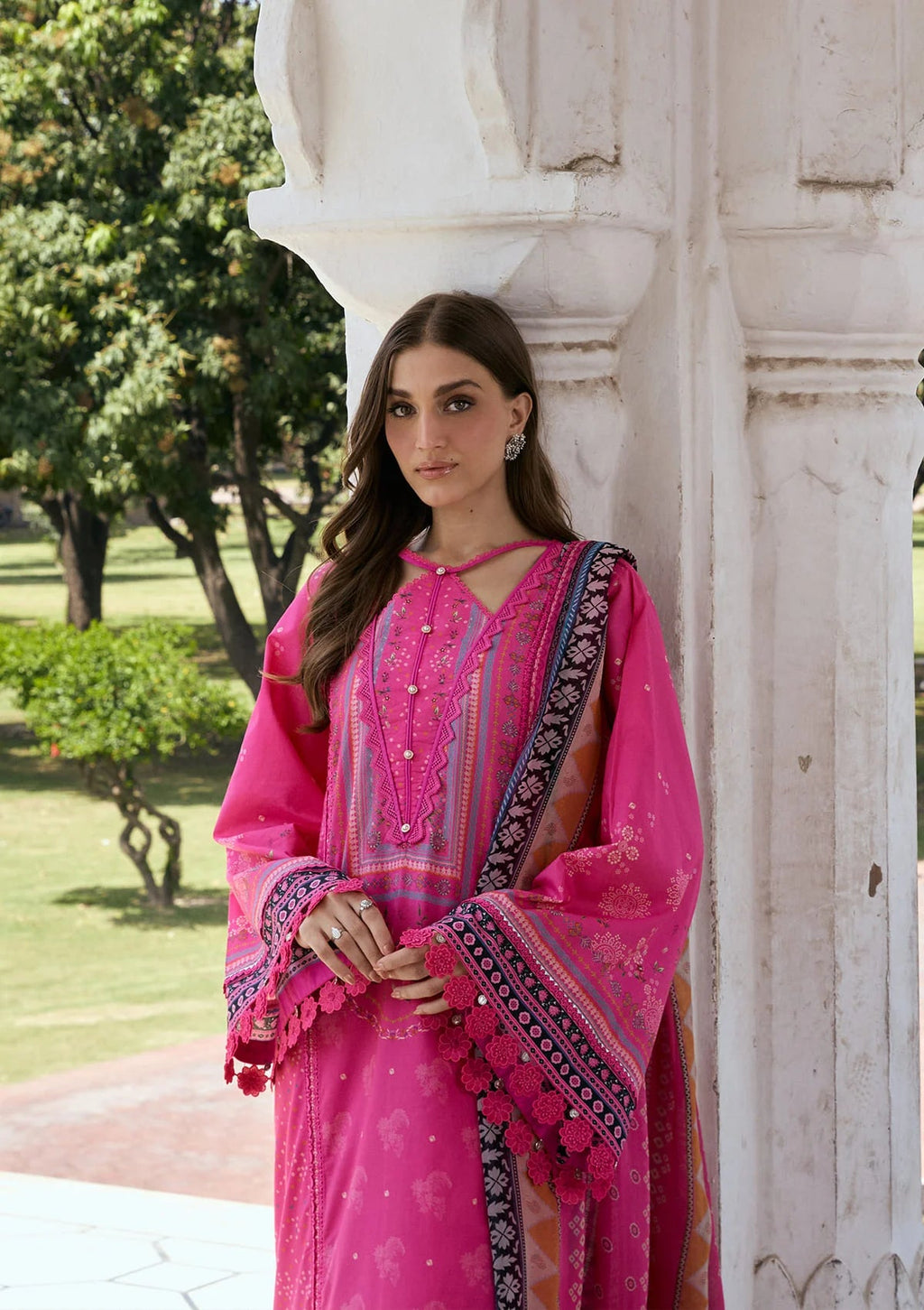 Kahf Aangan Prints Chiffon '26 – Gulnar – Unstitched 3 Piece