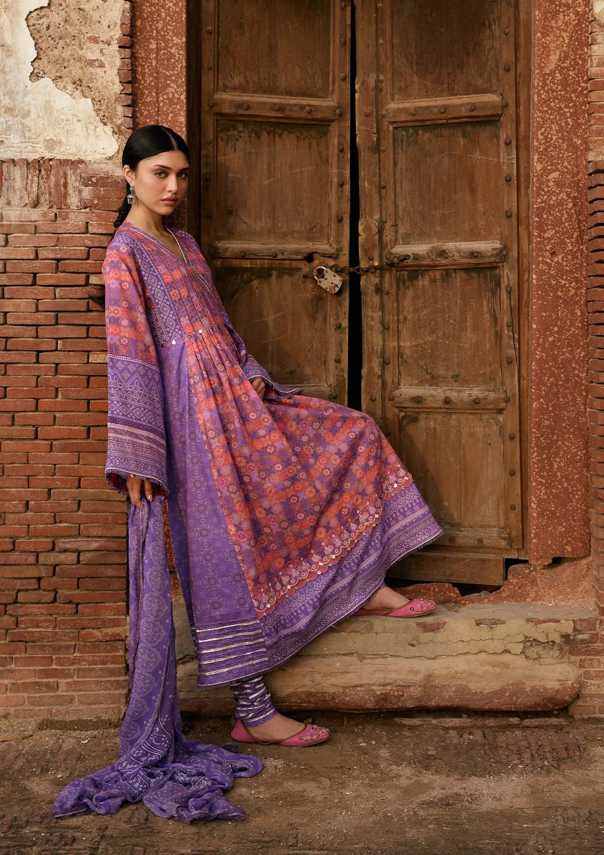 Kahf Aangan Prints Chiffon '26 – Zarmeena – Unstitched 3 Piece