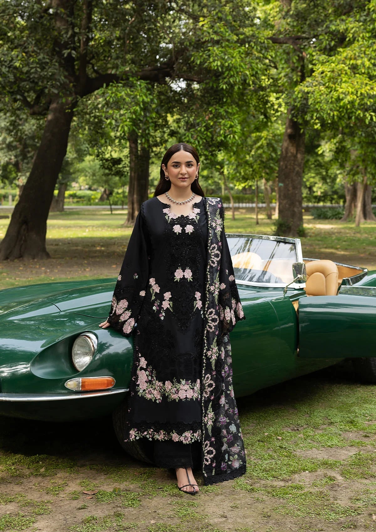 Elaf Luxury Lawn Vol II '26 – Black Mascara – Unstitched 3 Piece