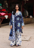 RajBari Nissa Floral Symphony Embroidered Lawn Unstitched 3Pc Suit