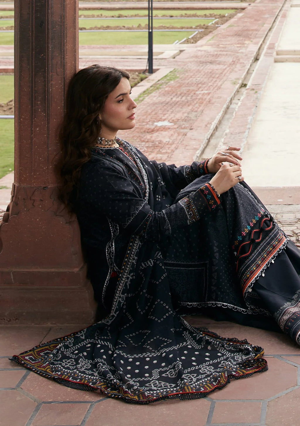 Kahf Aangan Prints Chiffon '26 – Gul e Siyah – Unstitched 3 Piece