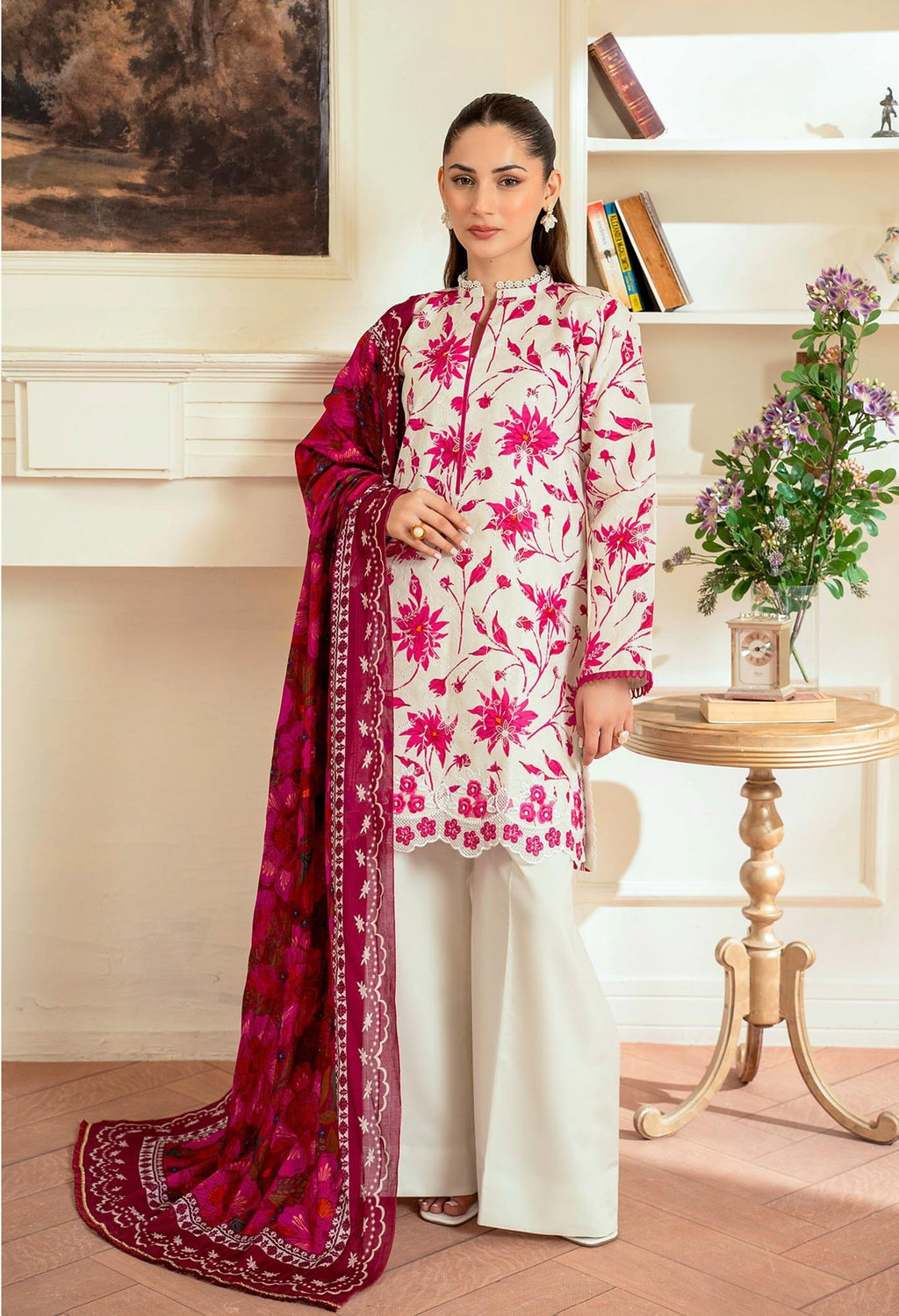 Raha Premium Printkari by Rajbari Vol 02 - Design 10 - Unstitched 3 Piece