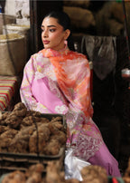 RajBari Nissa Floral Symphony Embroidered Lawn Unstitched 3Pc Suit
