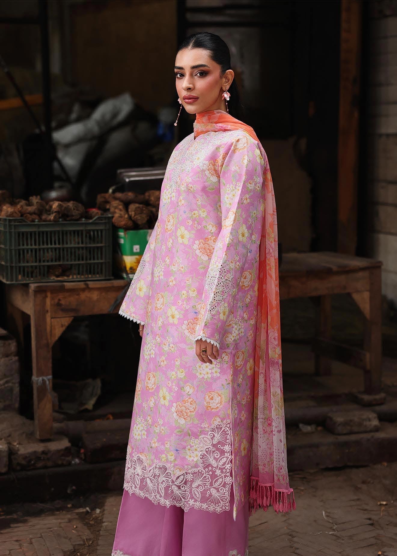 RajBari Nissa Floral Symphony Embroidered Lawn Unstitched 3Pc Suit