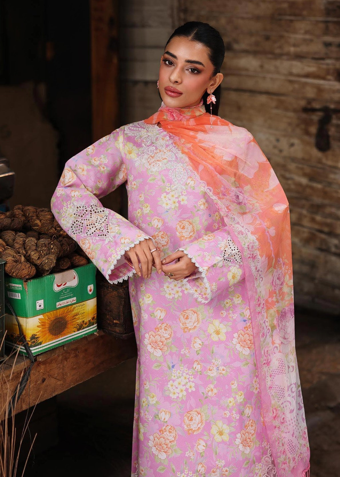 RajBari Nissa Floral Symphony Embroidered Lawn Unstitched 3Pc Suit