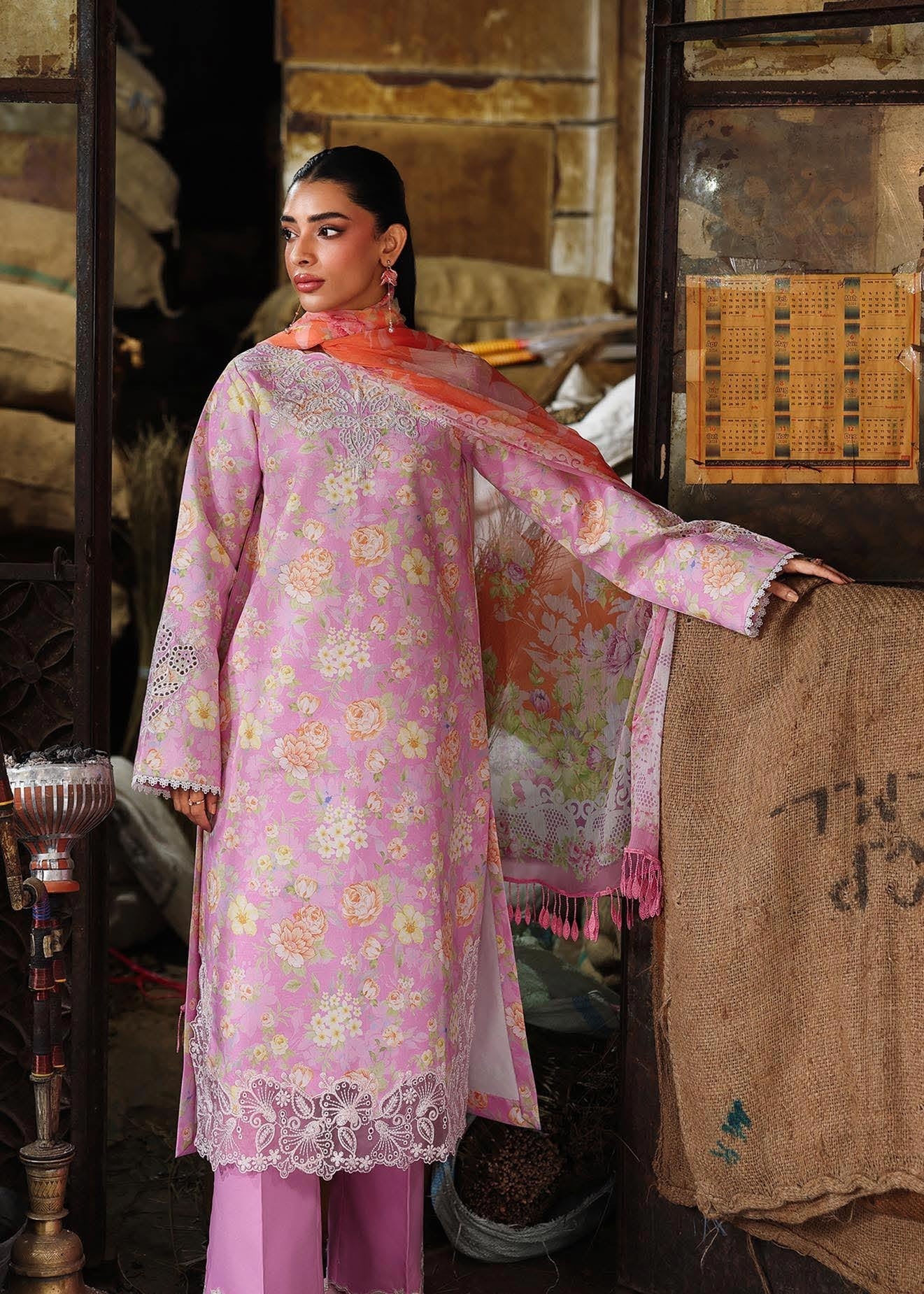 RajBari Nissa Floral Symphony Embroidered Lawn Unstitched 3Pc Suit