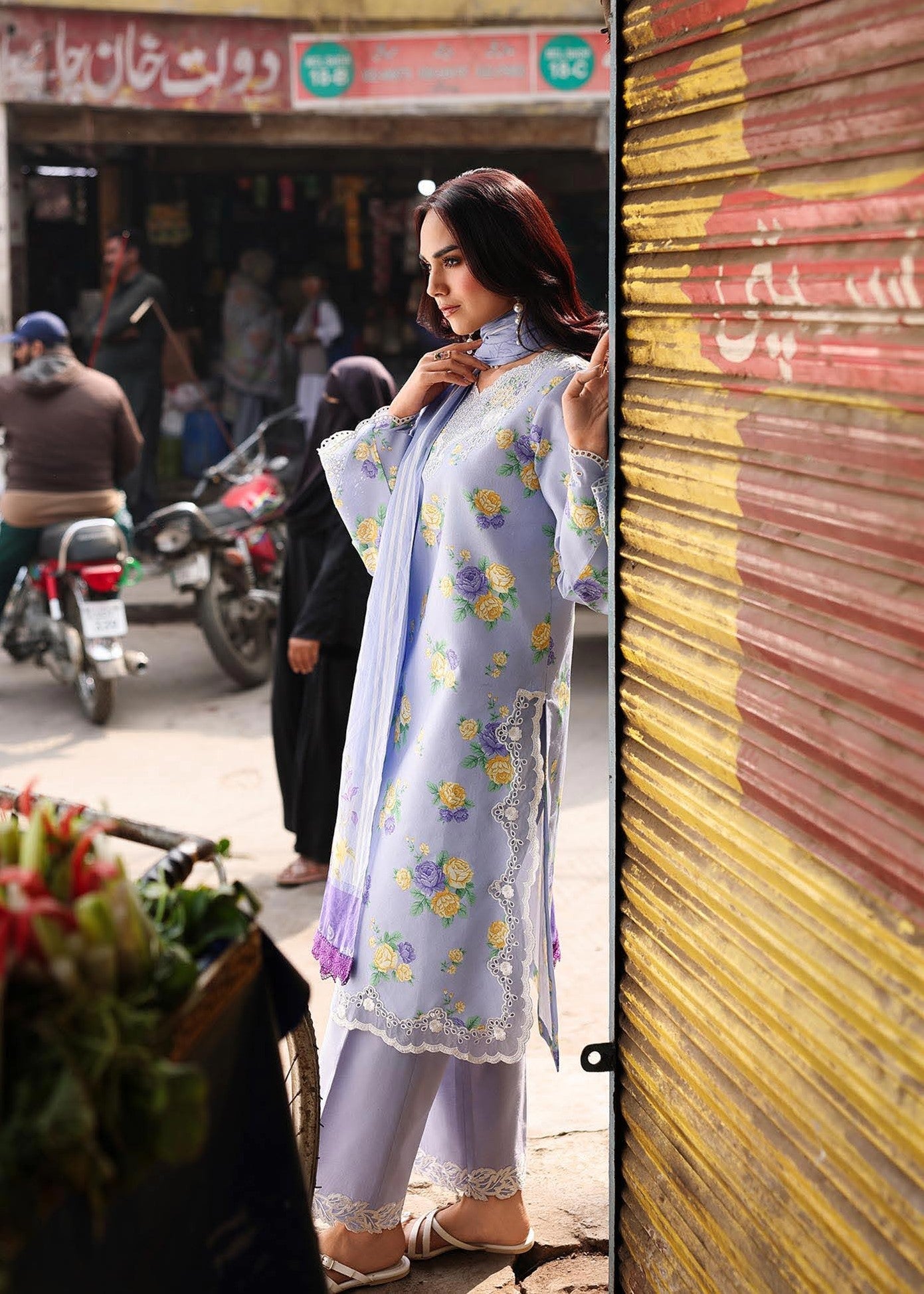 RajBari Nissa Floral Symphony Embroidered Lawn Unstitched 3Pc Suit