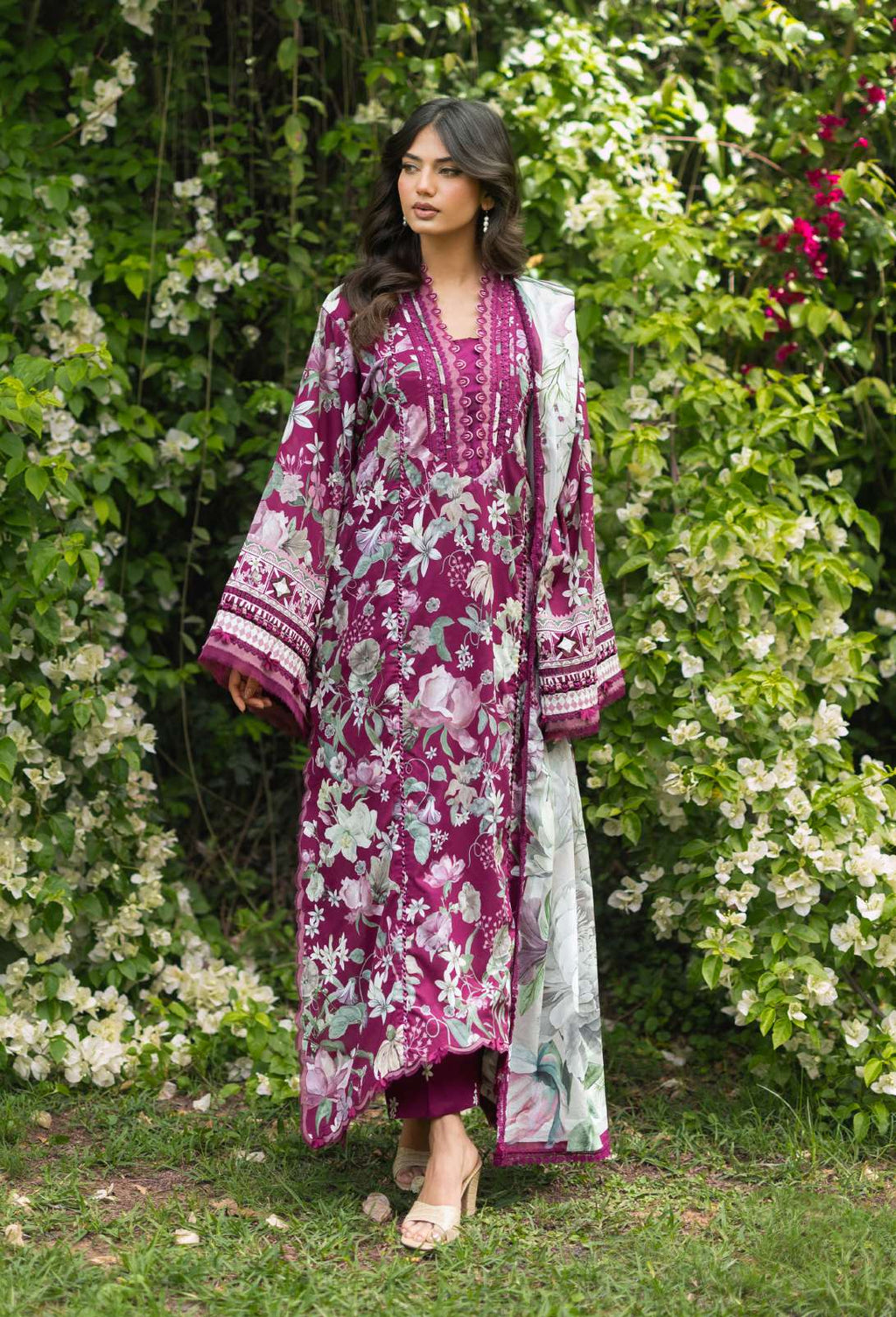 Elaf Bridgerton Dolce Rosa Printed Lawn 3 Piece Suit