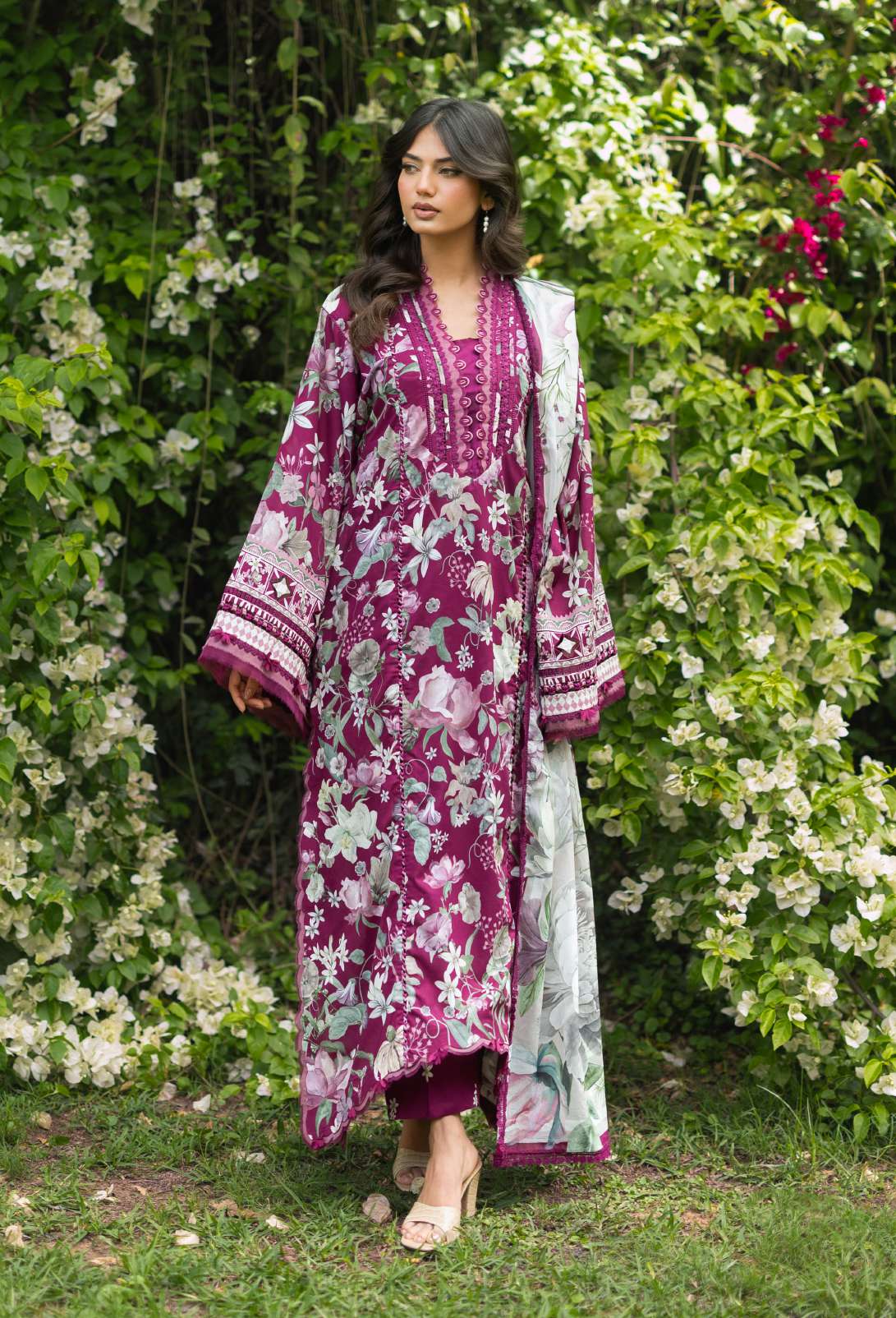 Elaf Bridgerton Dolce Rosa Printed Lawn 3 Piece Suit