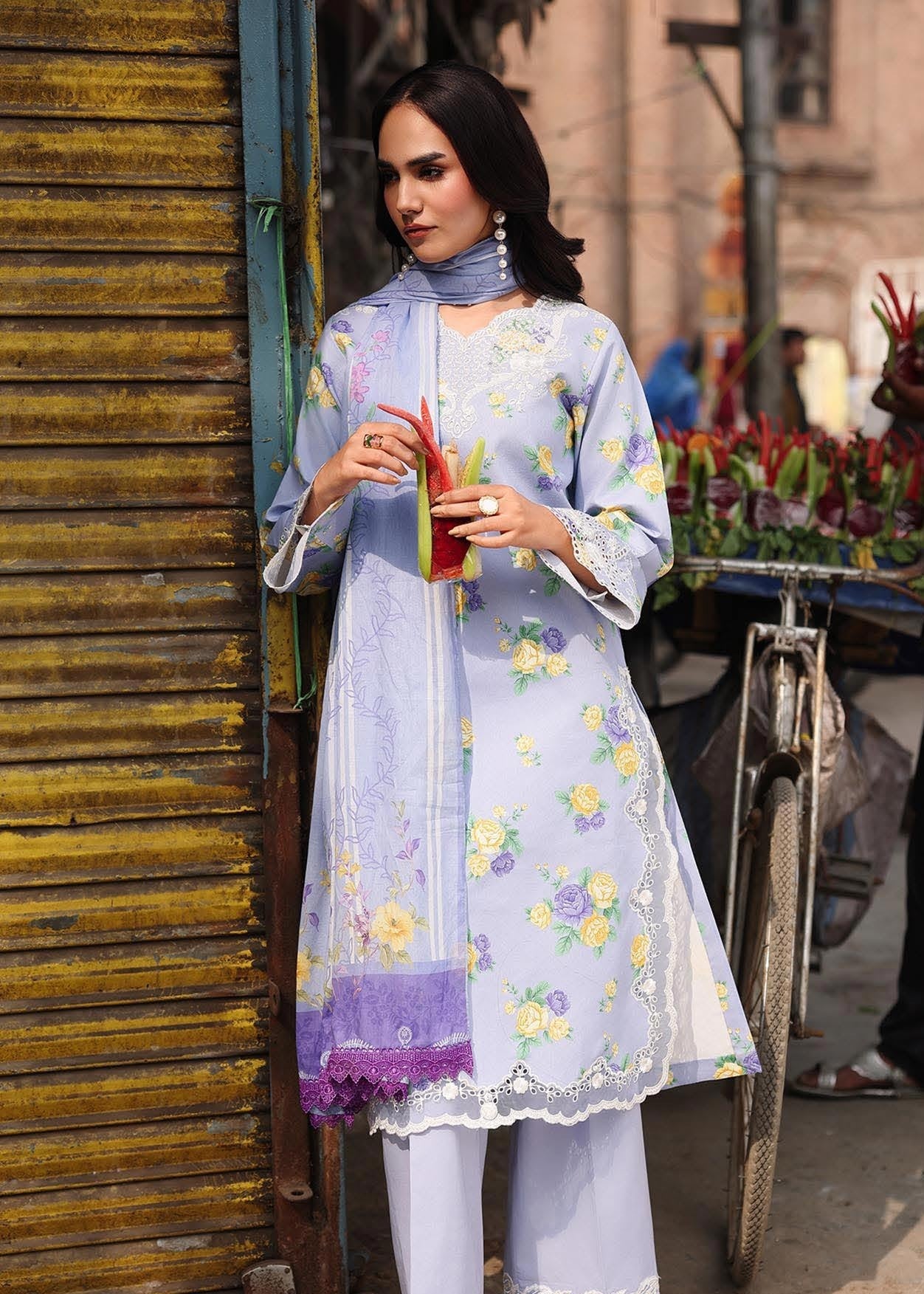 RajBari Nissa Floral Symphony Embroidered Lawn Unstitched 3Pc Suit