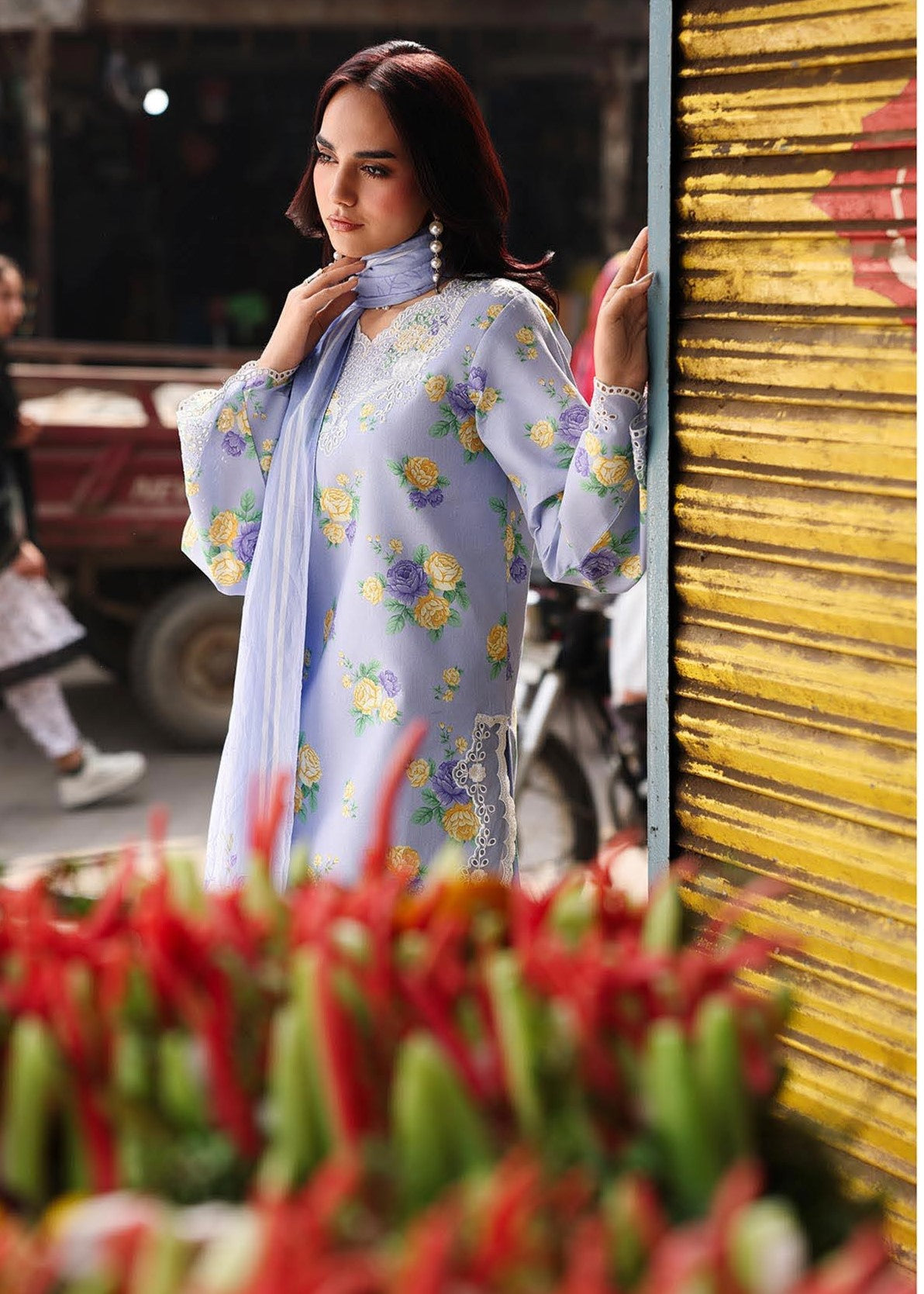 RajBari Nissa Floral Symphony Embroidered Lawn Unstitched 3Pc Suit