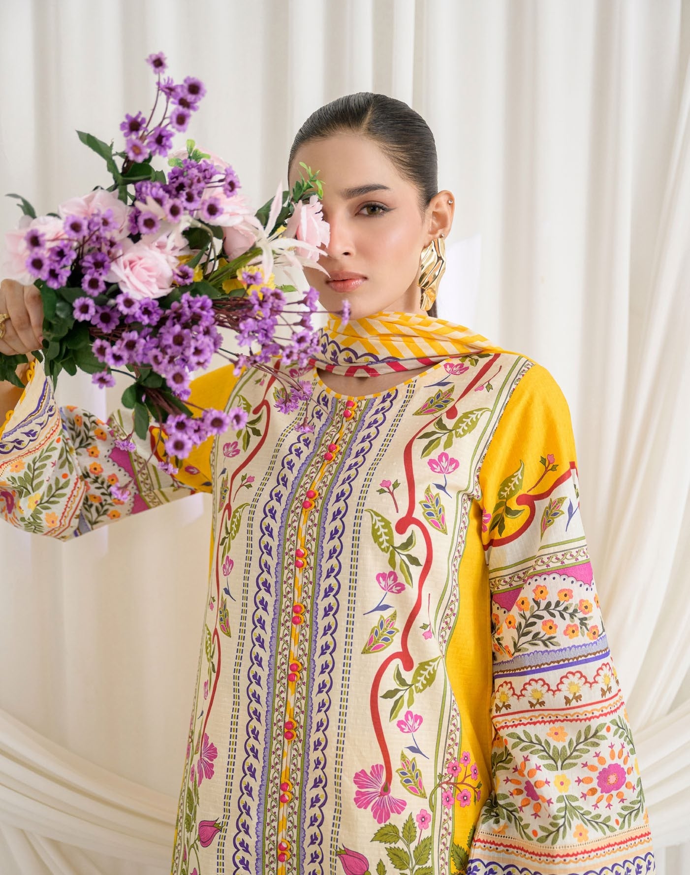 GulAhmed Flora Unfiltered Dobby Lawn Suit
