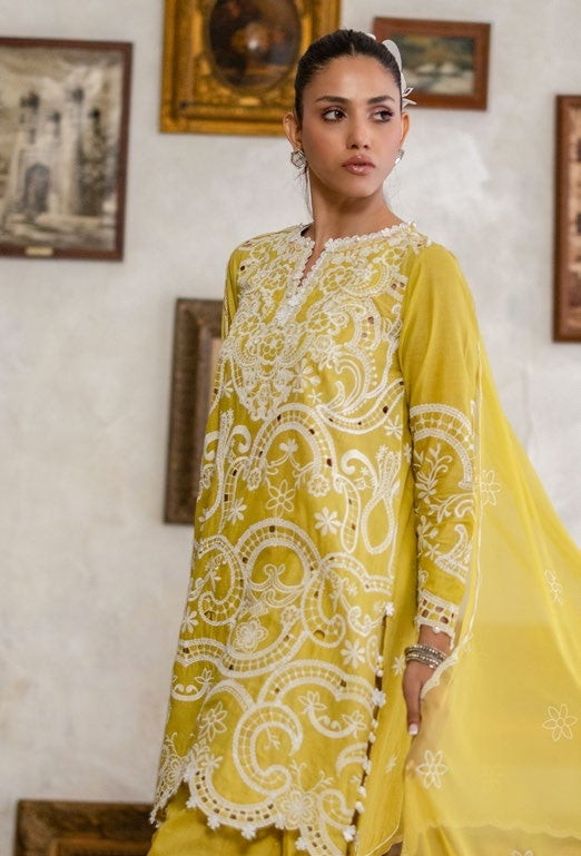 3-piece suit Fancy Embroidered│GulAhmed Lawn│Freesia