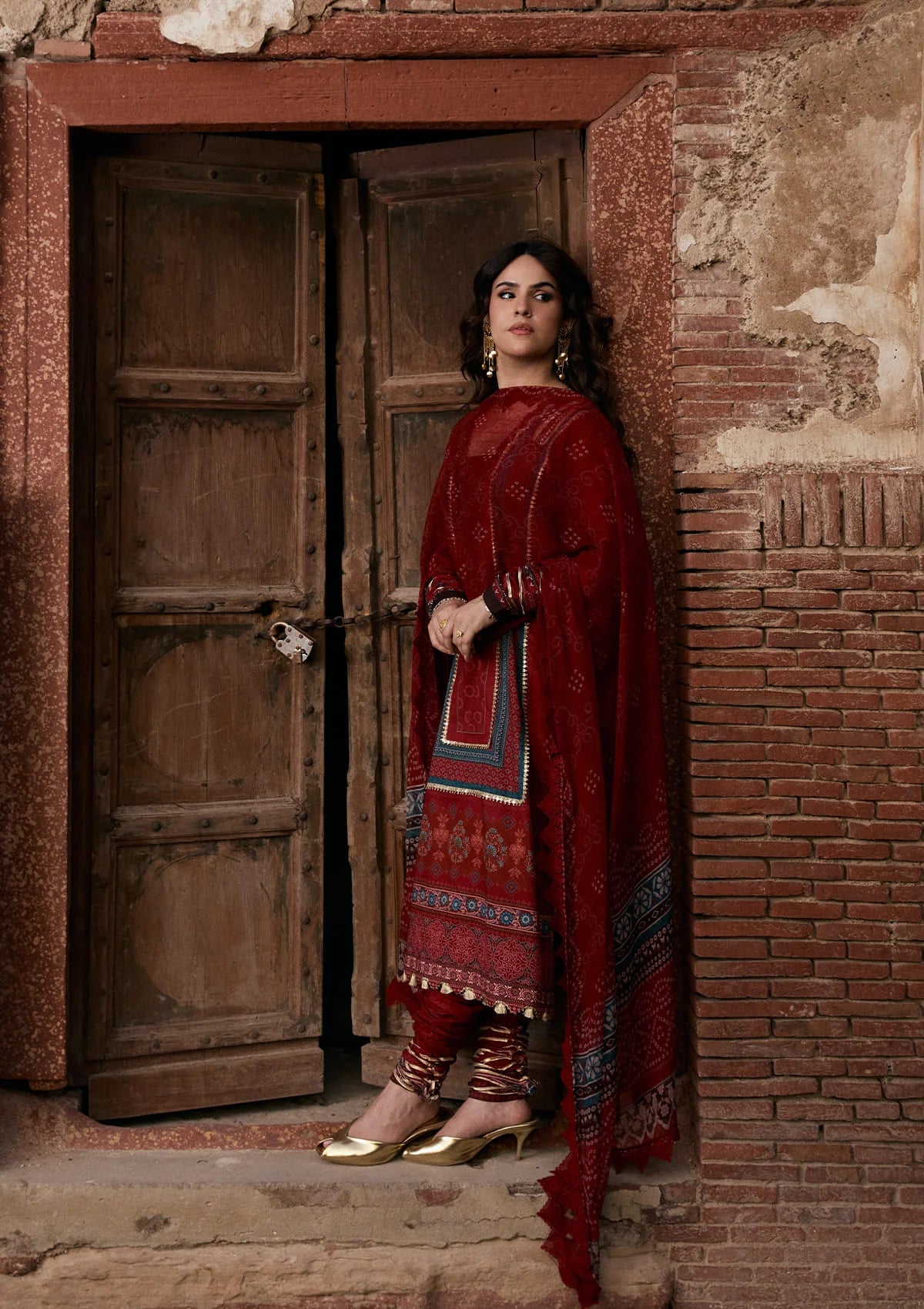Kahf Aangan Prints Chiffon '26 – Surkh Noor – Unstitched 3 Piece