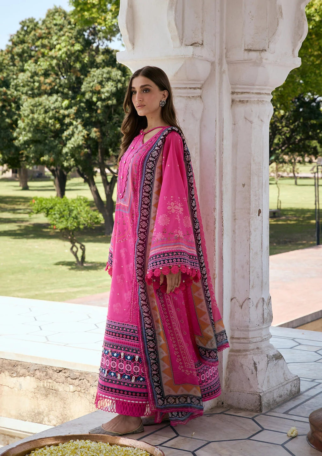 Kahf Aangan Prints Chiffon '26 – Gulnar – Unstitched 3 Piece