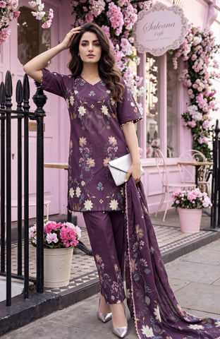 Coco Cords Printed 3 Piece CC-5-26-04 Unstitched image 3