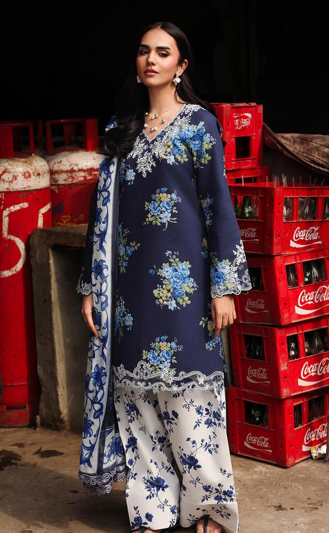 RajBari Nissa Floral Symphony Embroidered Lawn Unstitched 3Pc Suit