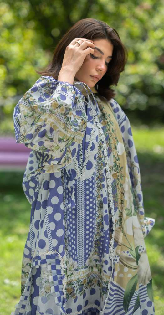 Elaf Bridgerton Violette Printed Lawn 3 Piece Suit