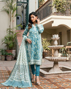 GulAhmed Floral Frequency Cross Hatch Lawn Suit