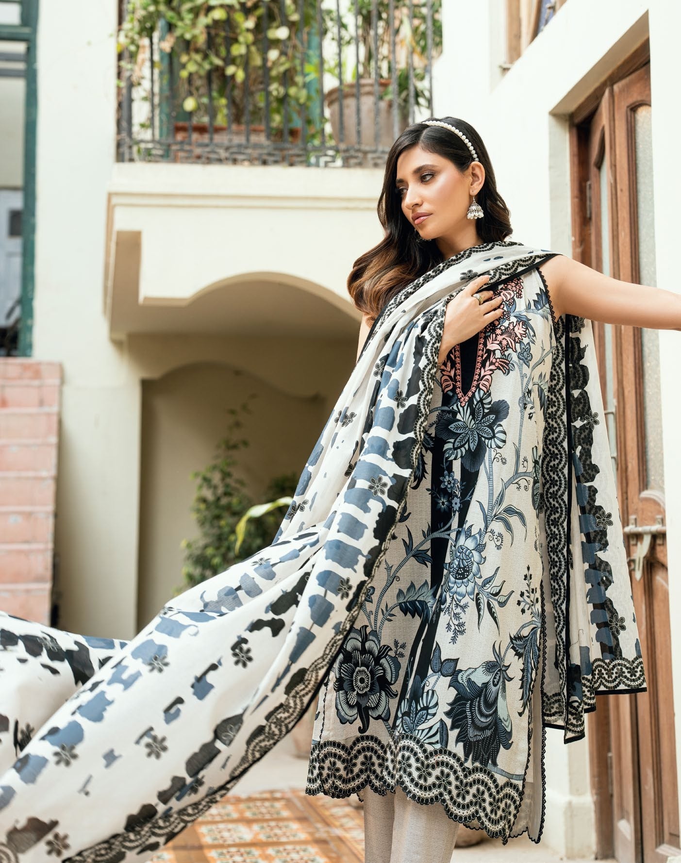GulAhmed Golden Hour Cross Hatch Lawn Suit