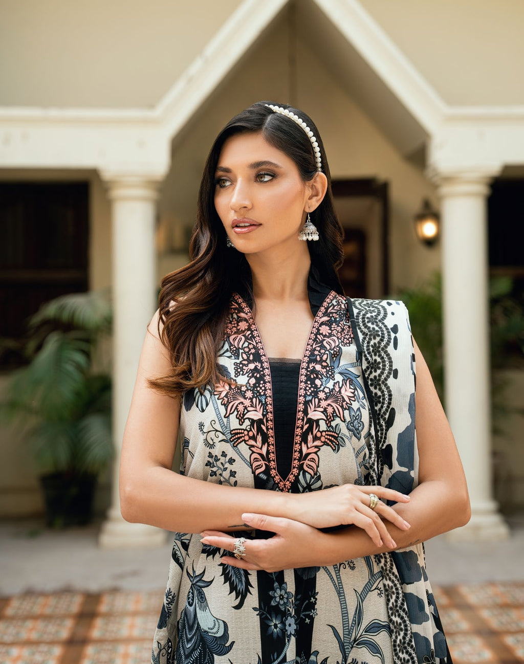 GulAhmed Golden Hour Cross Hatch Lawn Suit