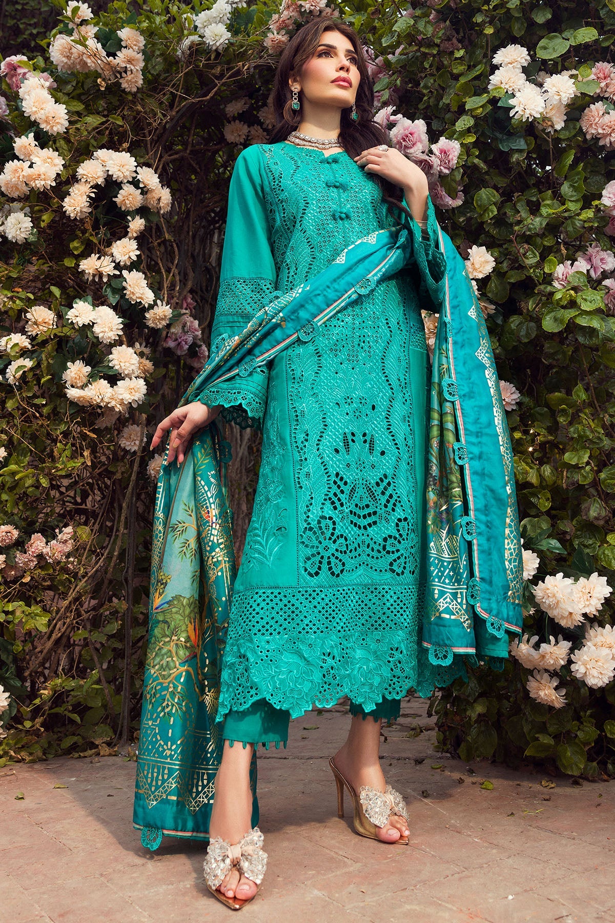 Motifz Premium Embroidered Lawn Unstitched Suit 4430-SANOBAR