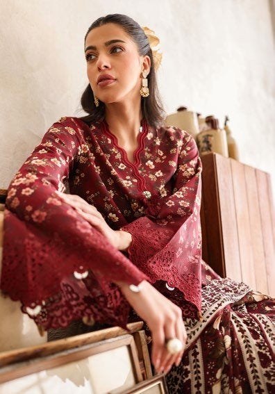 3-piece suit Fancy Embroidered│GulAhmed Lawn│Freesia