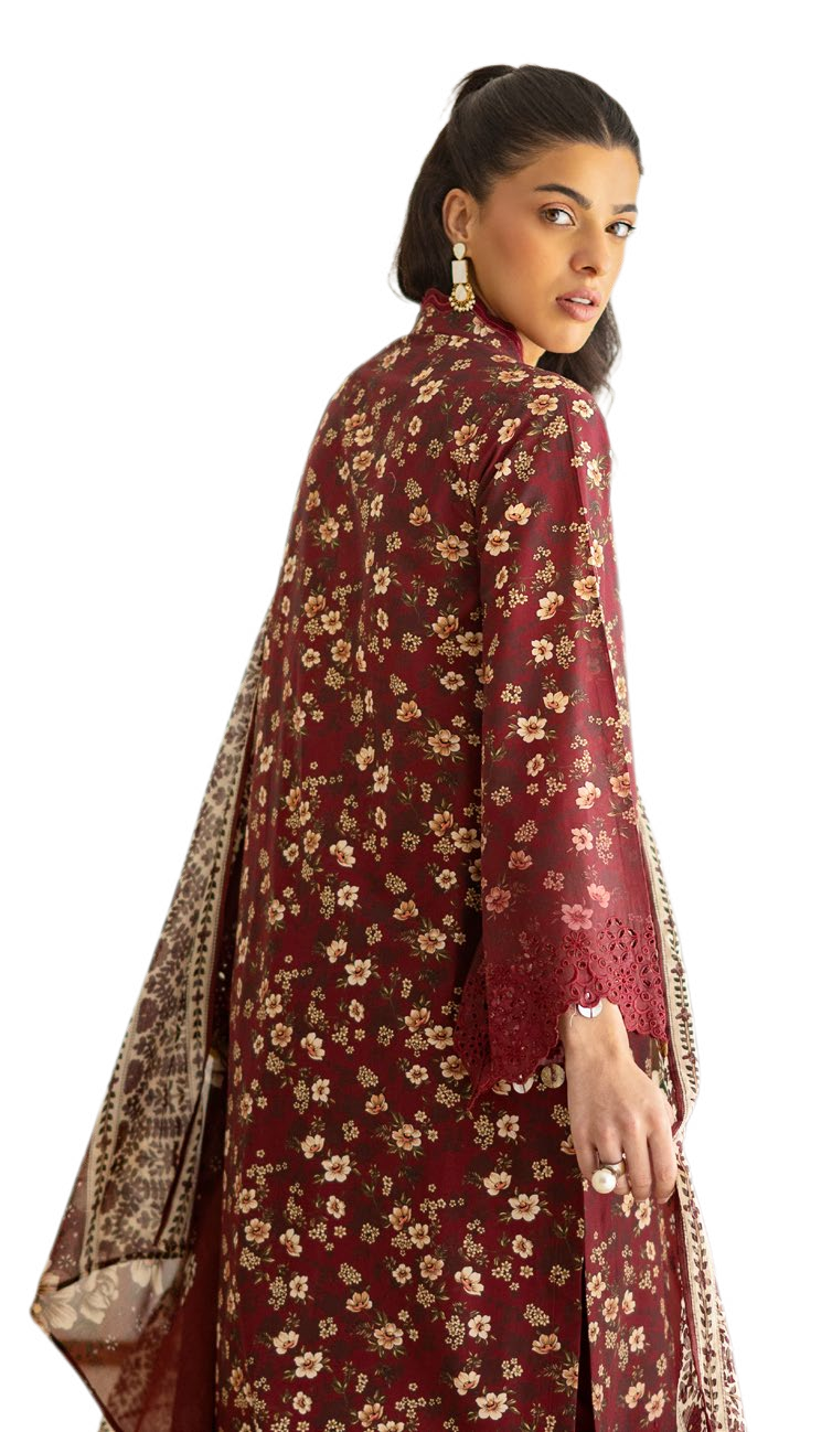 3-piece suit Fancy Embroidered│GulAhmed Lawn│Freesia