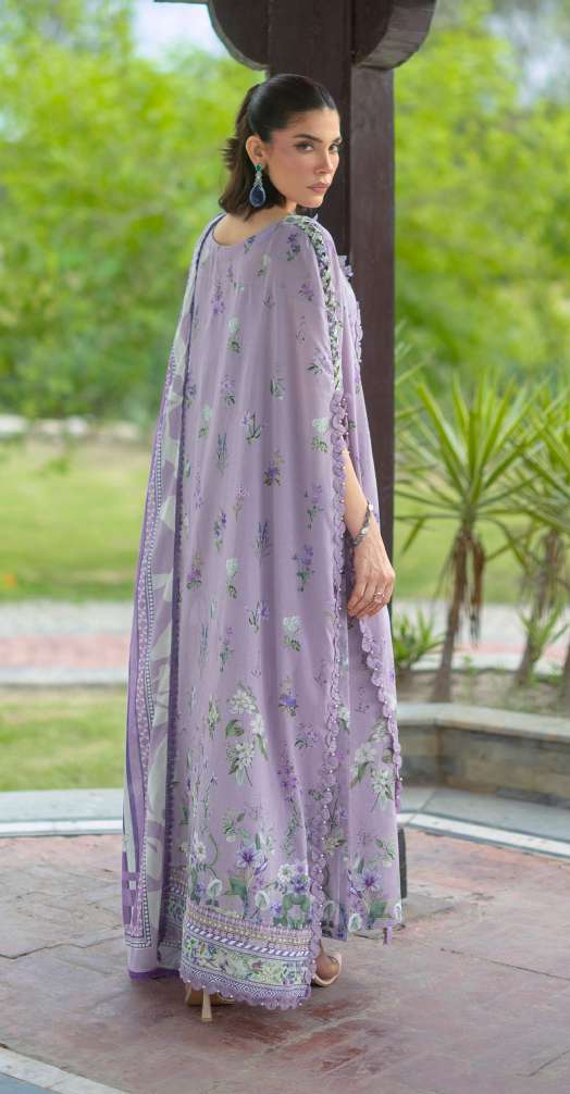 Elaf Bridgerton Lilac Garden Printed Lawn 3 Piece Suit