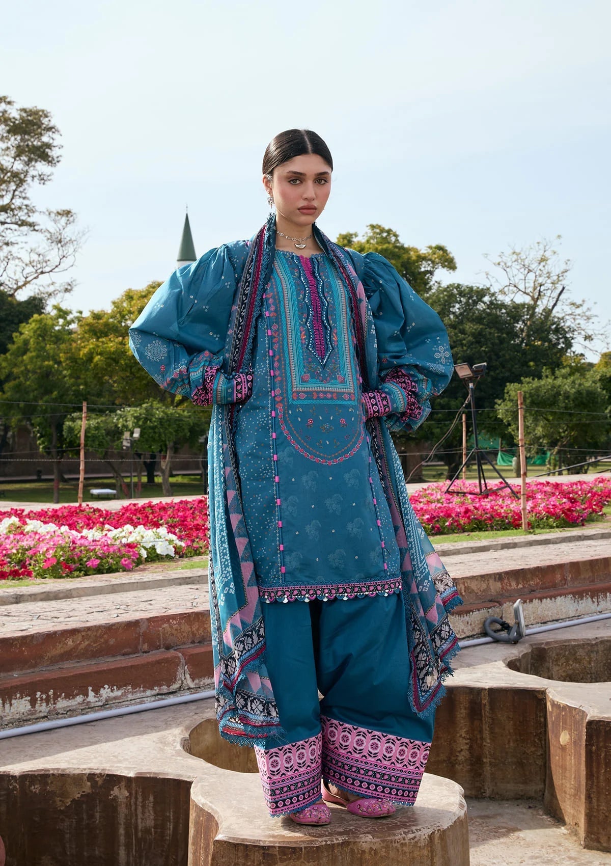 Kahf Aangan Prints Chiffon '26 – Falak Ara – Unstitched 3 Piece
