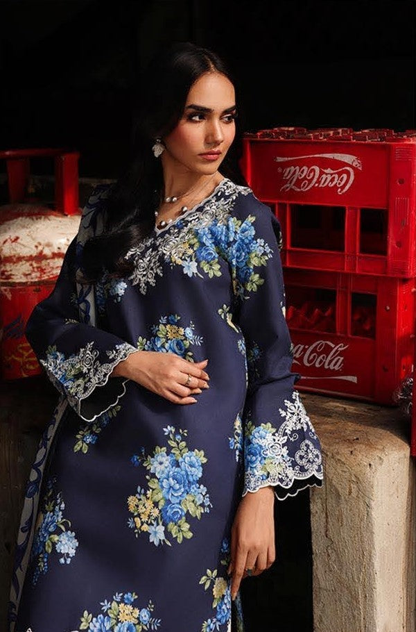 RajBari Nissa Floral Symphony Embroidered Lawn Unstitched 3Pc Suit