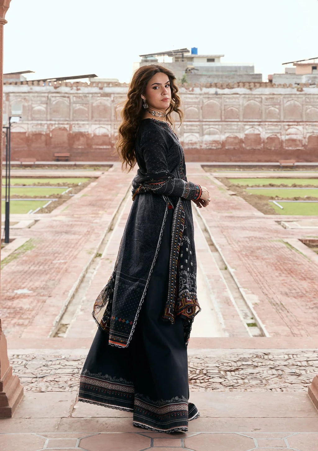 Kahf Aangan Prints Chiffon '26 – Gul e Siyah – Unstitched 3 Piece